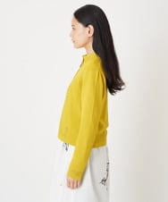 R6FLS10290 HIROKO BIS(小さいサイズ)(メゾン ドゥ サンク) 【小さいサイズ/洗える】アイレットニットカーディガン イエロー