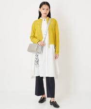 R6FLS10290 HIROKO BIS(小さいサイズ)(メゾン ドゥ サンク) 【小さいサイズ/洗える】アイレットニットカーディガン イエロー
