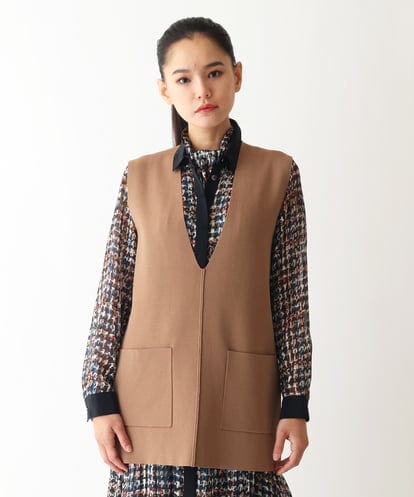 R6FLW06290 HIROKO BIS(小さいサイズ) 【小さいサイズ】ミラノリブニットベスト /洗える