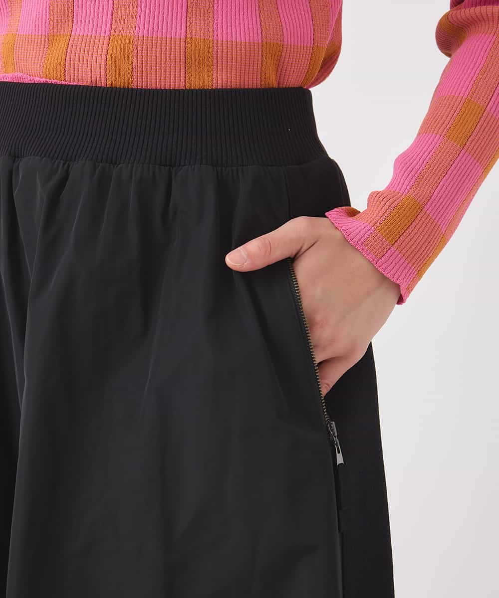 R6GAD32390 HIROKO BIS(小さいサイズ)(メゾン ドゥ サンク) 【小さいサイズ】異素材ジョイントニットスカート ブラック