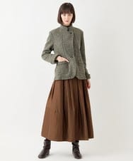 R6HAA51290 HIROKO BIS(小さいサイズ)(メゾン ドゥ サンク) 【小さいサイズ】シアーフラワーエンボススカート ブラウン