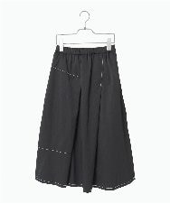 R6HAD28260 HIROKO BIS(小さいサイズ)(メゾン ドゥ サンク) 【小さいサイズ】ステッチデザインフレアスカート /洗える ブラック