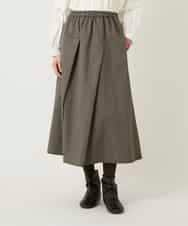 R6HAD28260 HIROKO BIS(小さいサイズ)(メゾン ドゥ サンク) 【小さいサイズ】ステッチデザインフレアスカート /洗える ベージュ