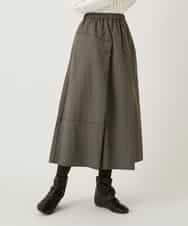 R6HAD28260 HIROKO BIS(小さいサイズ)(メゾン ドゥ サンク) 【小さいサイズ】ステッチデザインフレアスカート /洗える ブラック