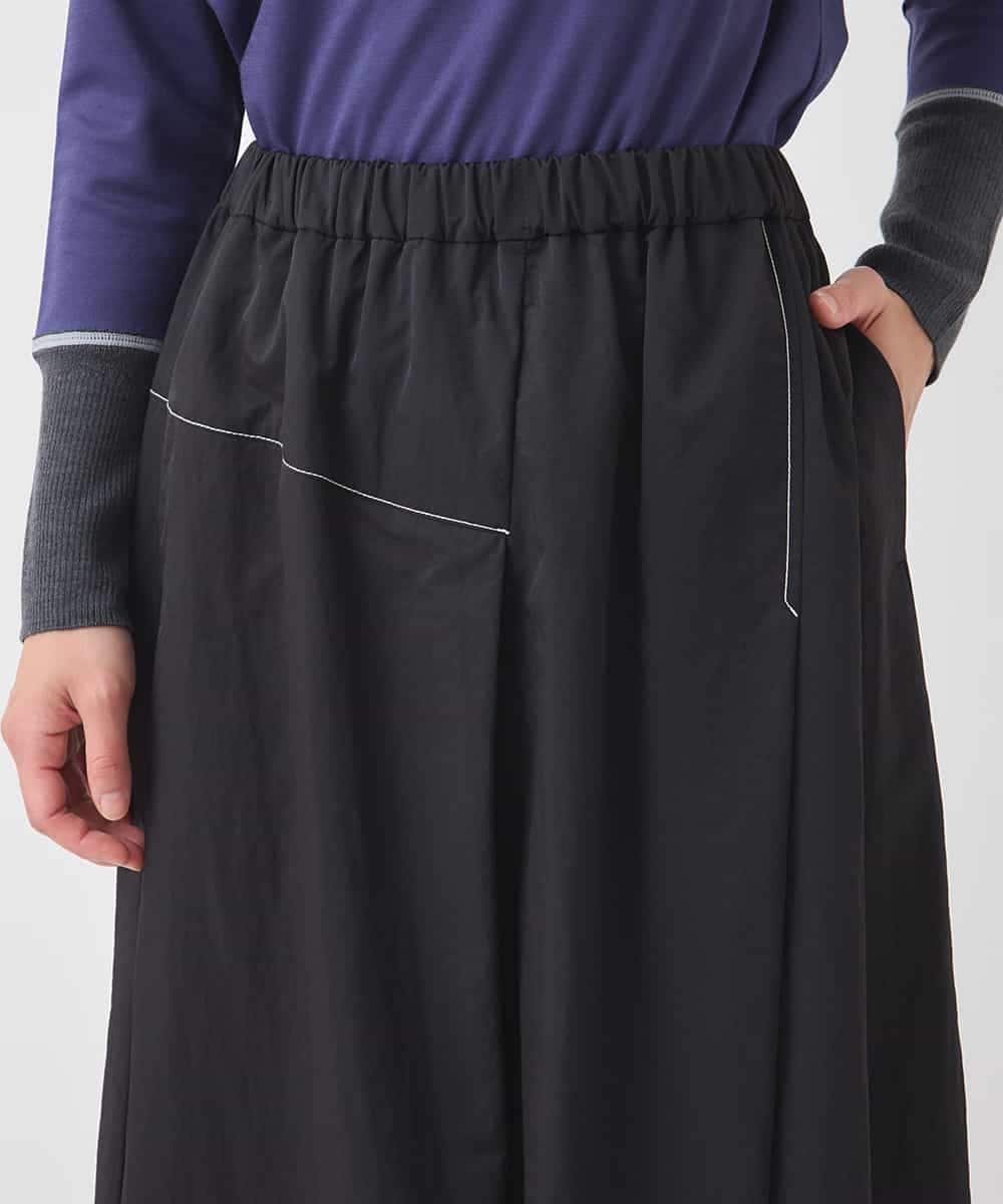 R6HAD28260 HIROKO BIS(小さいサイズ)(メゾン ドゥ サンク) 【小さいサイズ】ステッチデザインフレアスカート /洗える ブラック