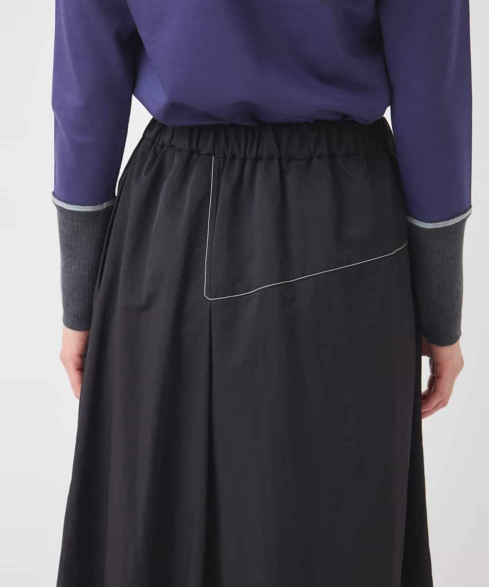 R6HAD28260 HIROKO BIS(小さいサイズ)(メゾン ドゥ サンク) 【小さいサイズ】ステッチデザインフレアスカート /洗える ブラック