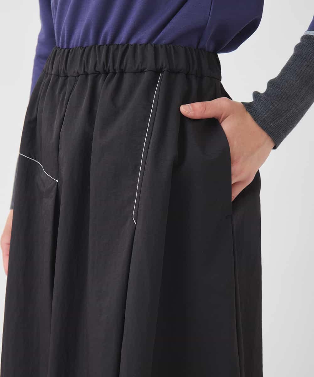 R6HAD28260 HIROKO BIS(小さいサイズ)(メゾン ドゥ サンク) 【小さいサイズ】ステッチデザインフレアスカート /洗える ブラック