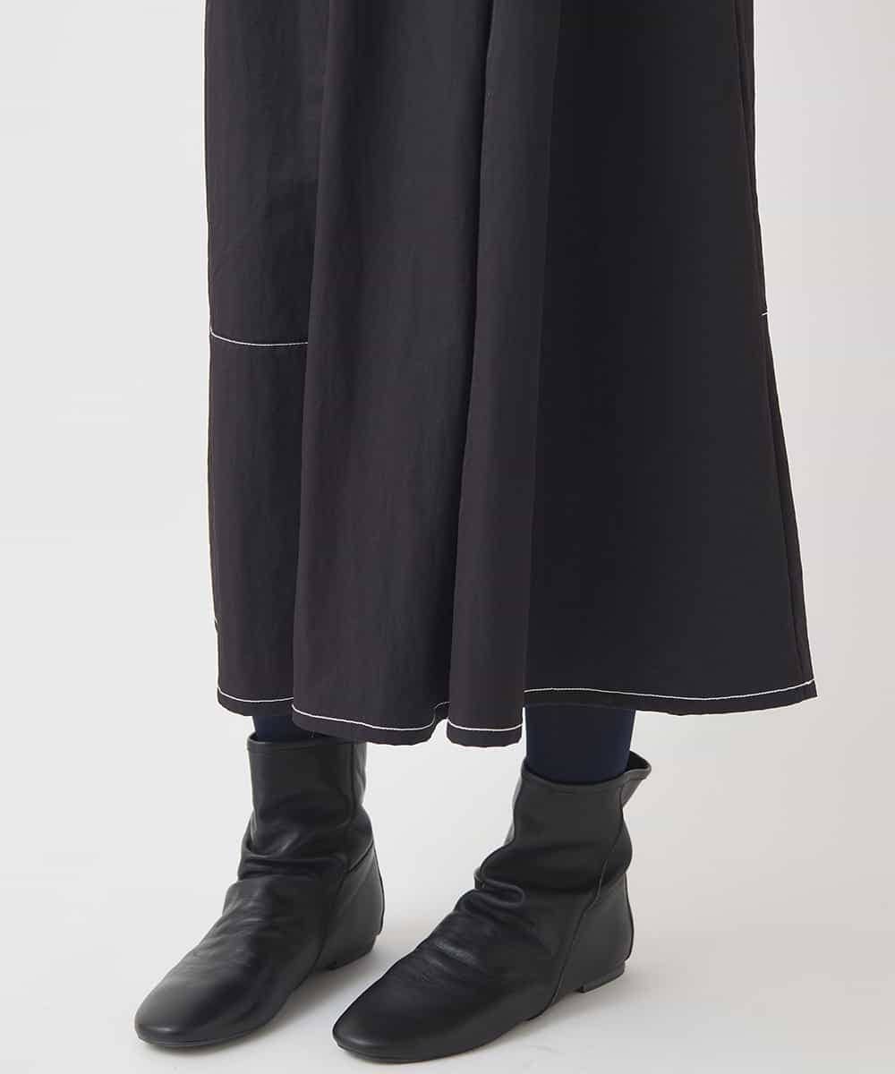 R6HAD28260 HIROKO BIS(小さいサイズ)(メゾン ドゥ サンク) 【小さいサイズ】ステッチデザインフレアスカート /洗える ブラック