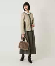 R6HAD28260 HIROKO BIS(小さいサイズ)(メゾン ドゥ サンク) 【小さいサイズ】ステッチデザインフレアスカート /洗える ブラック