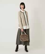 R6HAD28260 HIROKO BIS(小さいサイズ)(メゾン ドゥ サンク) 【小さいサイズ】ステッチデザインフレアスカート /洗える ブラック