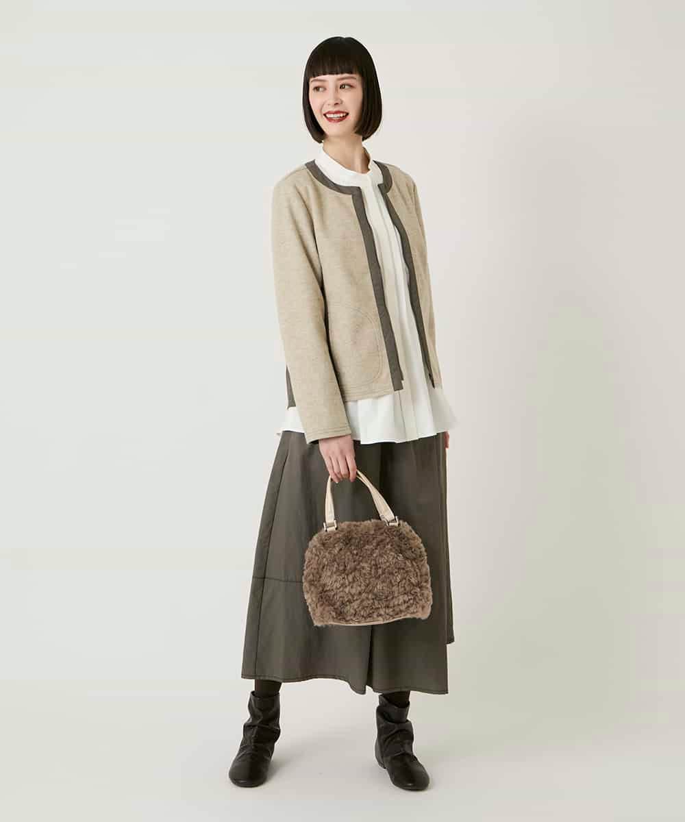 R6HAD28260 HIROKO BIS(小さいサイズ)(メゾン ドゥ サンク) 【小さいサイズ】ステッチデザインフレアスカート /洗える ブラック