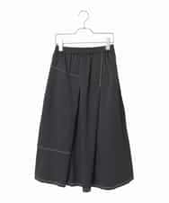 R6HAD28260 HIROKO BIS(小さいサイズ)(メゾン ドゥ サンク) 【小さいサイズ】ステッチデザインフレアスカート /洗える ブラック