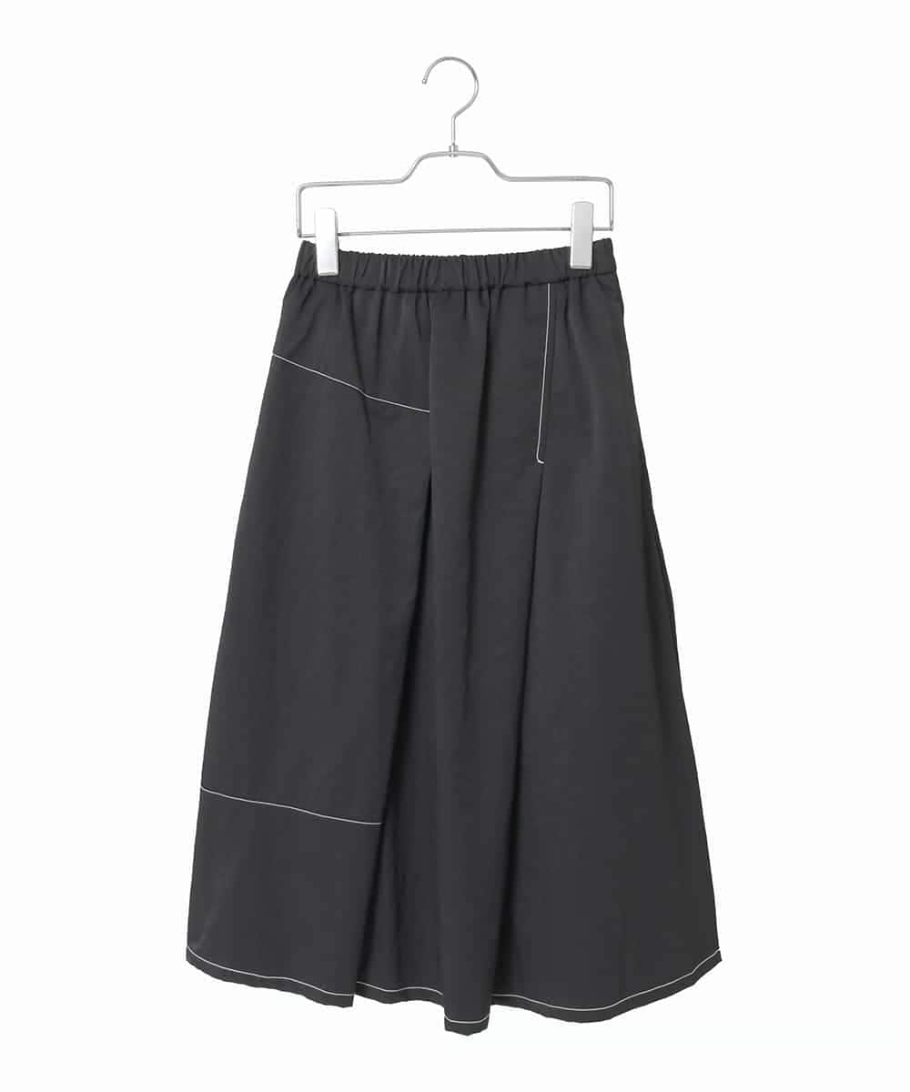 R6HAD28260 HIROKO BIS(小さいサイズ)(メゾン ドゥ サンク) 【小さいサイズ】ステッチデザインフレアスカート /洗える ブラック