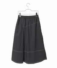 R6HAD28260 HIROKO BIS(小さいサイズ)(メゾン ドゥ サンク) 【小さいサイズ】ステッチデザインフレアスカート /洗える ブラック