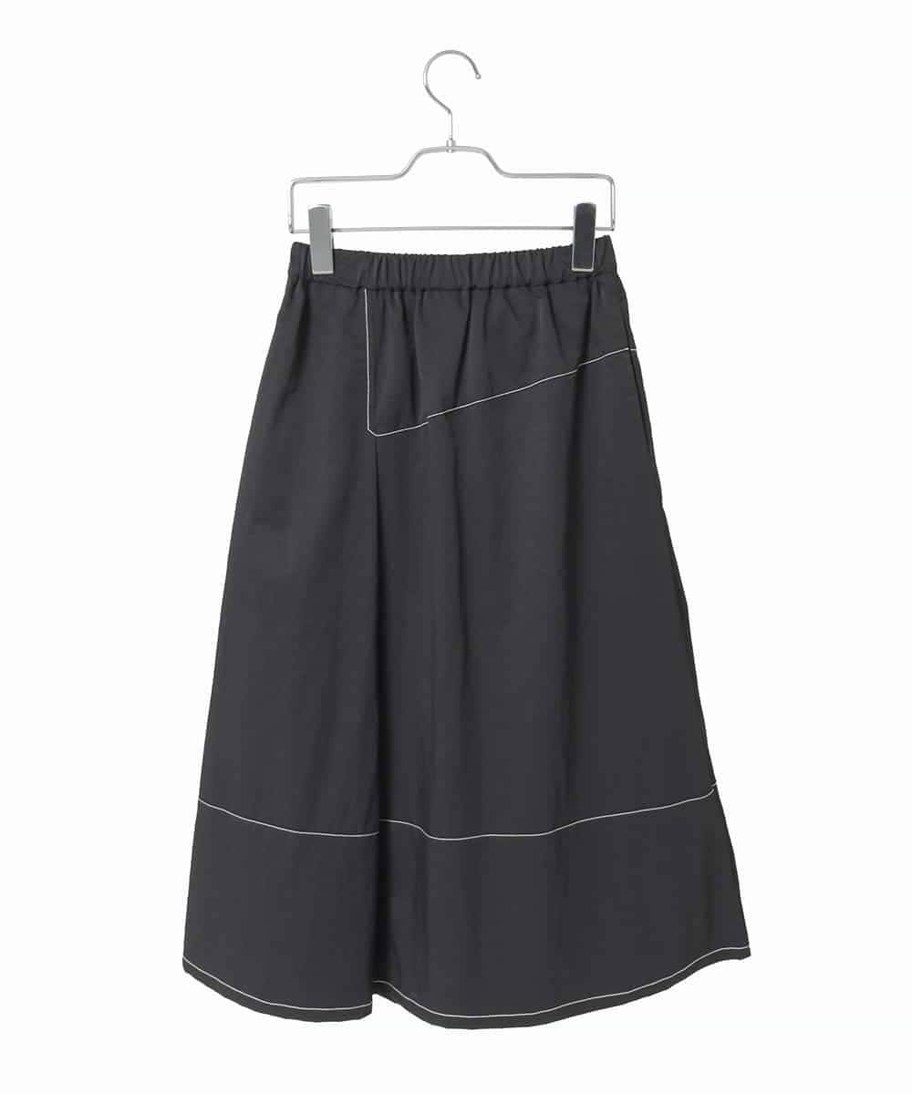 R6HAD28260 HIROKO BIS(小さいサイズ)(メゾン ドゥ サンク) 【小さいサイズ】ステッチデザインフレアスカート /洗える ブラック