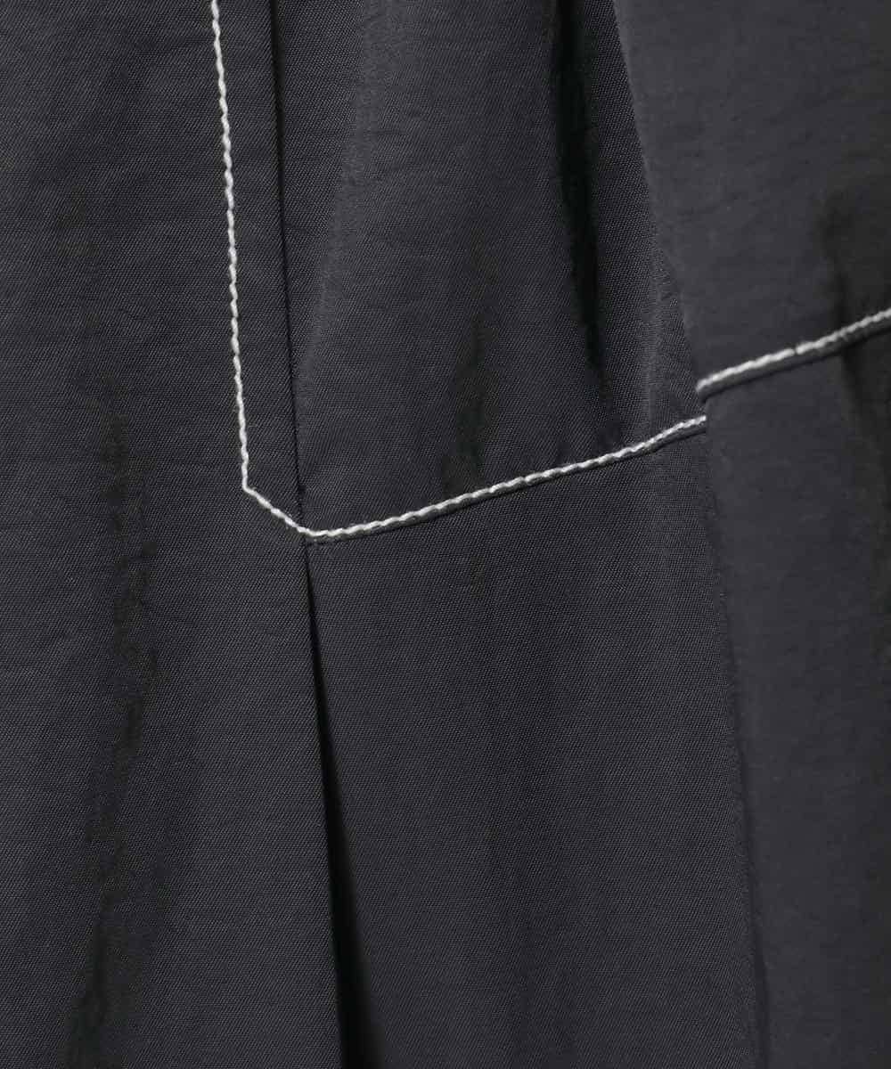 R6HAD28260 HIROKO BIS(小さいサイズ)(メゾン ドゥ サンク) 【小さいサイズ】ステッチデザインフレアスカート /洗える ブラック