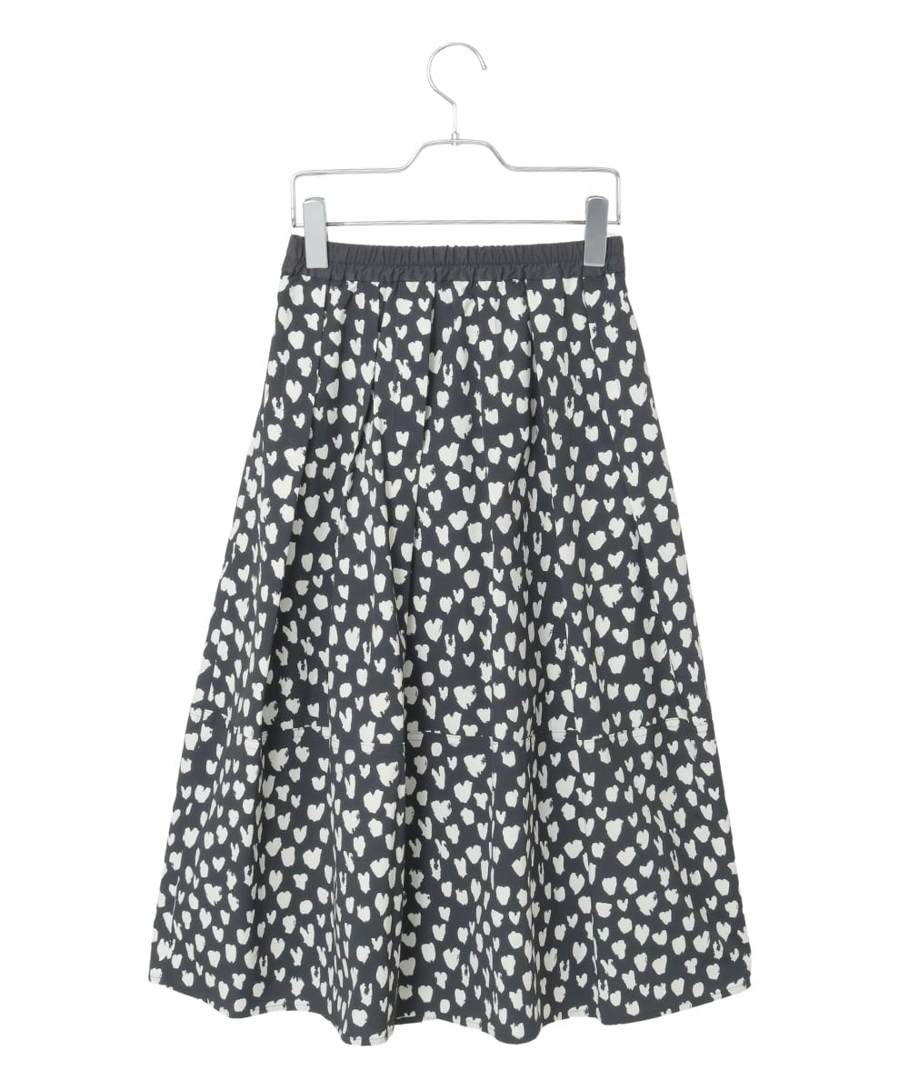 R6HAD31290 HIROKO BIS(小さいサイズ)(メゾン ドゥ サンク) 【小さいサイズ】ハート柄ドットプリントフレアスカート ブラウン