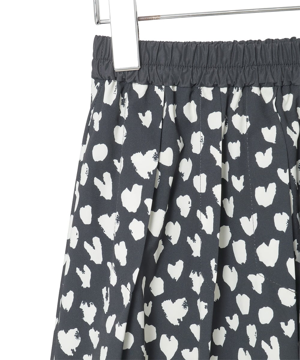 R6HAD31290 HIROKO BIS(小さいサイズ)(メゾン ドゥ サンク) 【小さいサイズ】ハート柄ドットプリントフレアスカート ブラウン
