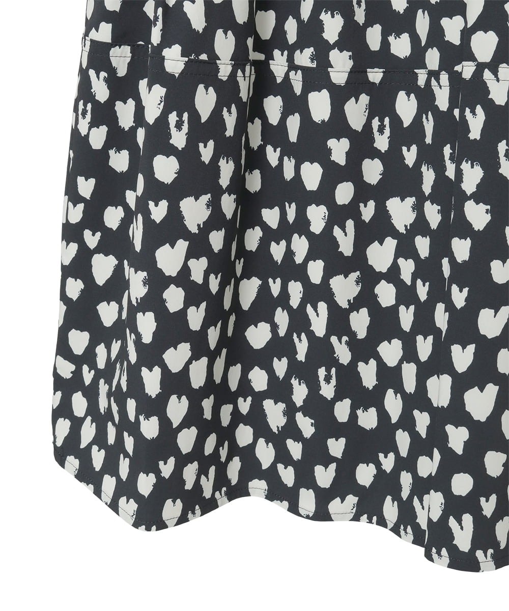 R6HAD31290 HIROKO BIS(小さいサイズ)(メゾン ドゥ サンク) 【小さいサイズ】ハート柄ドットプリントフレアスカート ブラウン