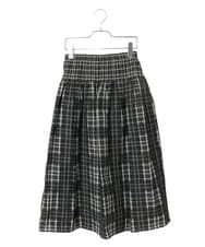 R6HAE52330 HIROKO BIS(小さいサイズ)(メゾン ドゥ サンク) 【小さいサイズ】チェックジャカードシャーリングスカート ブラック