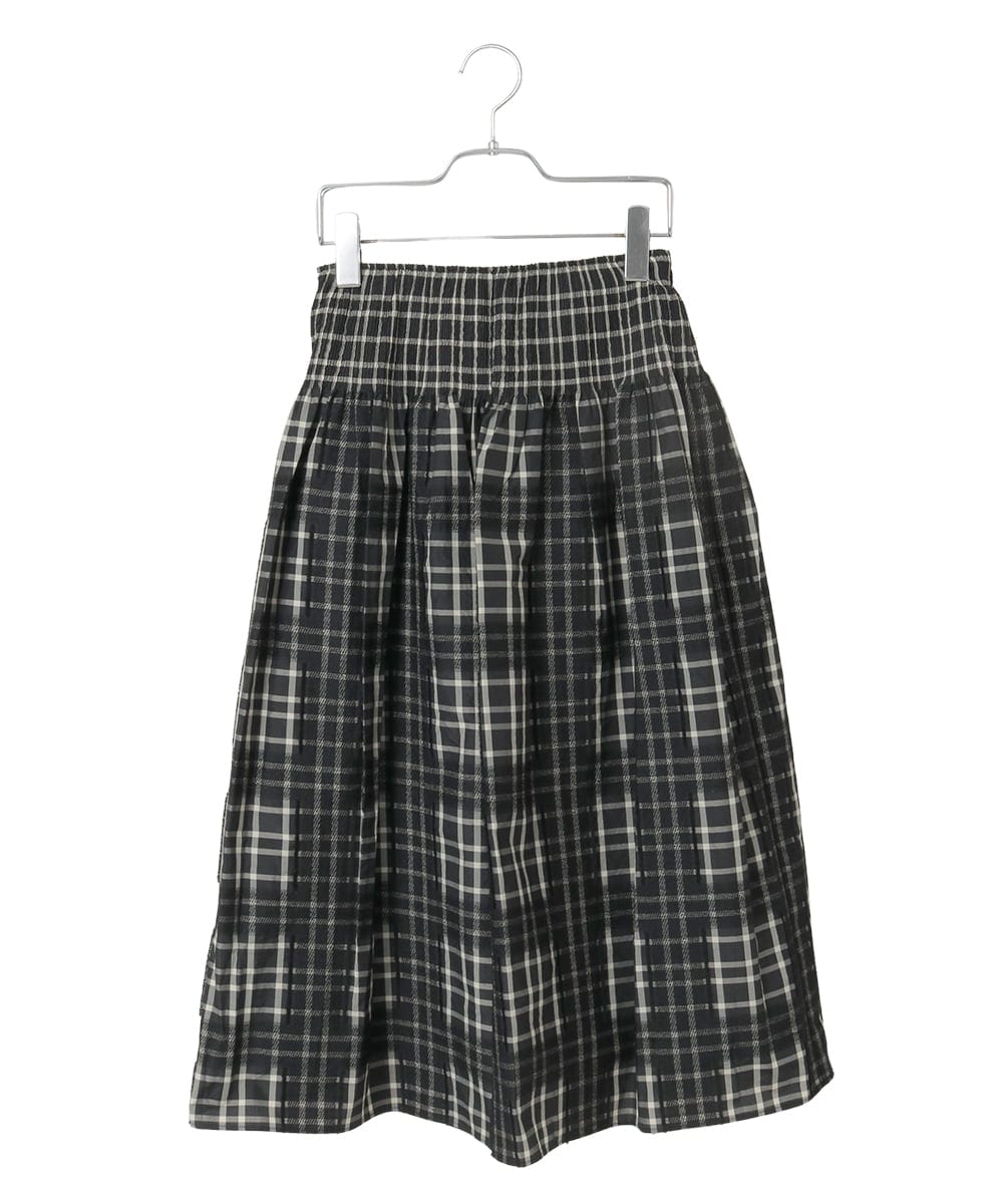 R6HAE52330 HIROKO BIS(小さいサイズ)(メゾン ドゥ サンク) 【小さいサイズ】チェックジャカードシャーリングスカート ブラック
