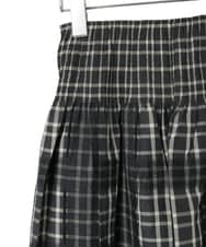 R6HAE52330 HIROKO BIS(小さいサイズ)(メゾン ドゥ サンク) 【小さいサイズ】チェックジャカードシャーリングスカート ブラック