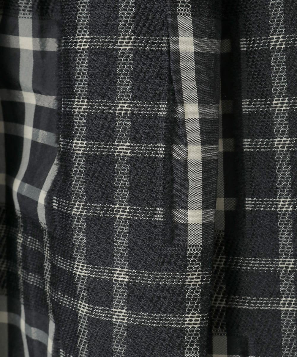 R6HAE52330 HIROKO BIS(小さいサイズ)(メゾン ドゥ サンク) 【小さいサイズ】チェックジャカードシャーリングスカート ブラック