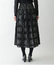 R6HAE52330 HIROKO BIS(小さいサイズ)(メゾン ドゥ サンク) 【小さいサイズ】チェックジャカードシャーリングスカート ブラック