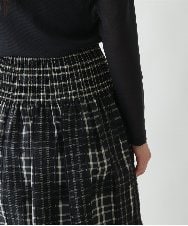 R6HAE52330 HIROKO BIS(小さいサイズ)(メゾン ドゥ サンク) 【小さいサイズ】チェックジャカードシャーリングスカート ブラック