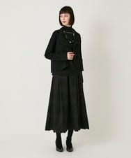 R6HAF50390 HIROKO BIS(小さいサイズ)(メゾン ドゥ サンク) 【小さいサイズ/洗える】モチーフレースデザインスカート ブラック