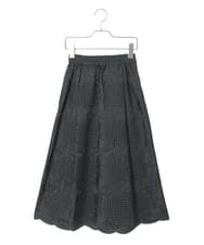 R6HAF50390 HIROKO BIS(小さいサイズ)(メゾン ドゥ サンク) 【小さいサイズ/洗える】モチーフレースデザインスカート ブラック