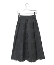 R6HAF50390 HIROKO BIS(小さいサイズ)(メゾン ドゥ サンク) 【小さいサイズ/洗える】モチーフレースデザインスカート ブラック