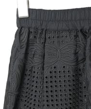 R6HAF50390 HIROKO BIS(小さいサイズ)(メゾン ドゥ サンク) 【小さいサイズ/洗える】モチーフレースデザインスカート ブラック