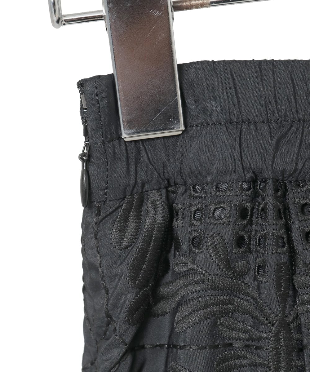 R6HAF50390 HIROKO BIS(小さいサイズ)(メゾン ドゥ サンク) 【小さいサイズ/洗える】モチーフレースデザインスカート ブラック