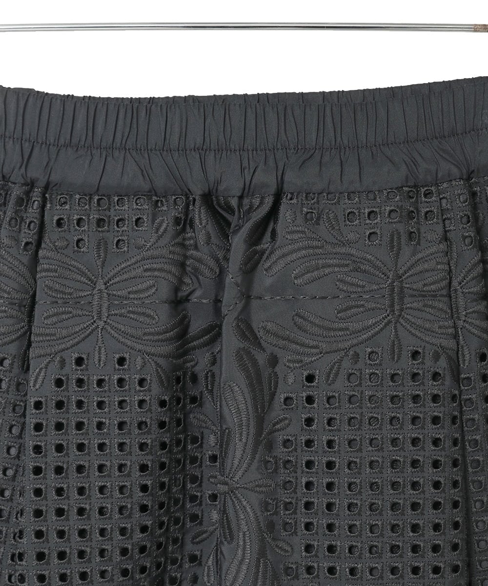 R6HAF50390 HIROKO BIS(小さいサイズ)(メゾン ドゥ サンク) 【小さいサイズ/洗える】モチーフレースデザインスカート ブラック