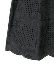 R6HAF50390 HIROKO BIS(小さいサイズ)(メゾン ドゥ サンク) 【小さいサイズ/洗える】モチーフレースデザインスカート ブラック