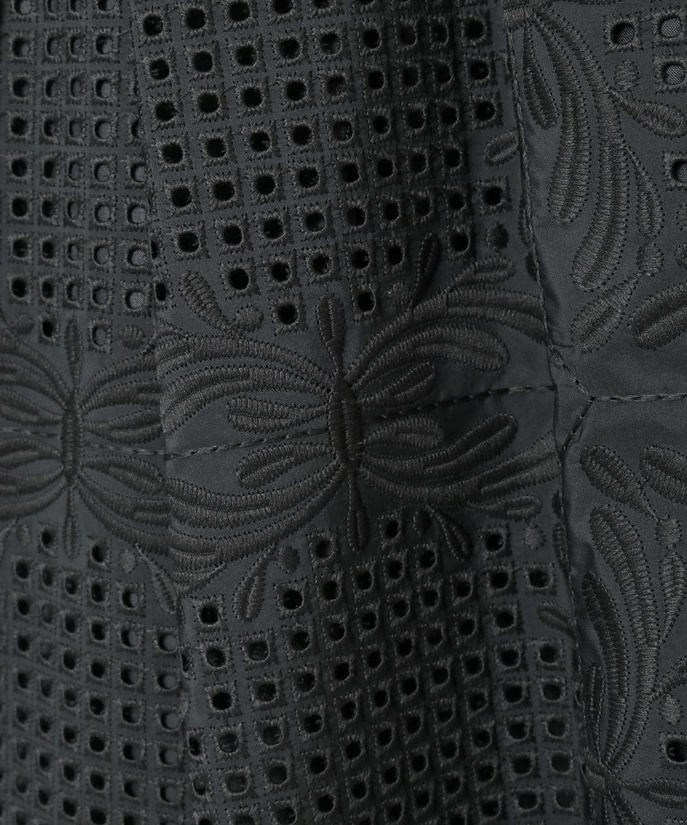 R6HAF50390 HIROKO BIS(小さいサイズ)(メゾン ドゥ サンク) 【小さいサイズ/洗える】モチーフレースデザインスカート ブラック