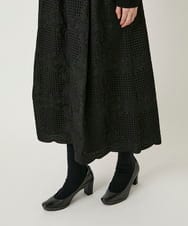 R6HAF50390 HIROKO BIS(小さいサイズ)(メゾン ドゥ サンク) 【小さいサイズ/洗える】モチーフレースデザインスカート ブラック