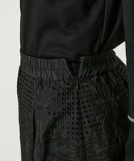 R6HAF50390 HIROKO BIS(小さいサイズ)(メゾン ドゥ サンク) 【小さいサイズ/洗える】モチーフレースデザインスカート ブラック