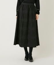 R6HAF50390 HIROKO BIS(小さいサイズ)(メゾン ドゥ サンク) 【小さいサイズ/洗える】モチーフレースデザインスカート ブラック