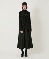 R6HAF50390 HIROKO BIS(小さいサイズ)(メゾン ドゥ サンク) 【小さいサイズ/洗える】モチーフレースデザインスカート ブラック