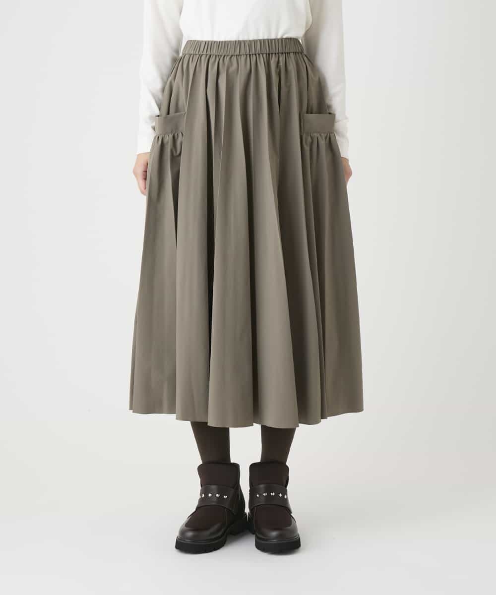 R6HAG10360 HIROKO BIS(小さいサイズ)(メゾン ドゥ サンク) 【小さいサイズ】サイドポケットプリーツスカート ブラウン