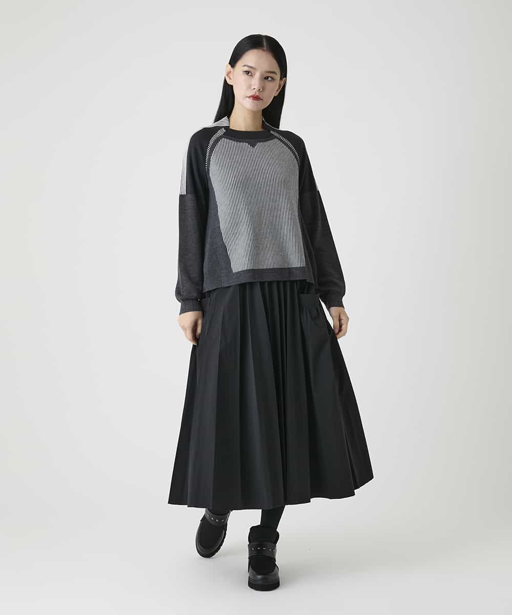 R6HAG10360 HIROKO BIS(小さいサイズ)(メゾン ドゥ サンク) 【小さいサイズ】サイドポケットプリーツスカート ブラウン
