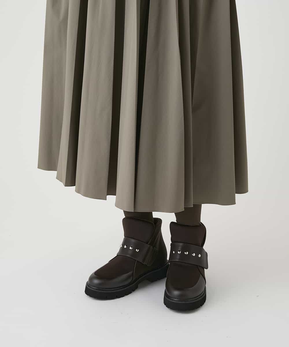 R6HAG10360 HIROKO BIS(小さいサイズ)(メゾン ドゥ サンク) 【小さいサイズ】サイドポケットプリーツスカート ブラウン