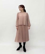 R6HAT21310 HIROKO BIS(小さいサイズ)(メゾン ドゥ サンク) 【小さいサイズ/洗える】三日月プリーツトリコットスカート ピンク