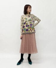 R6HAT21310 HIROKO BIS(小さいサイズ)(メゾン ドゥ サンク) 【小さいサイズ/洗える】三日月プリーツトリコットスカート ピンク