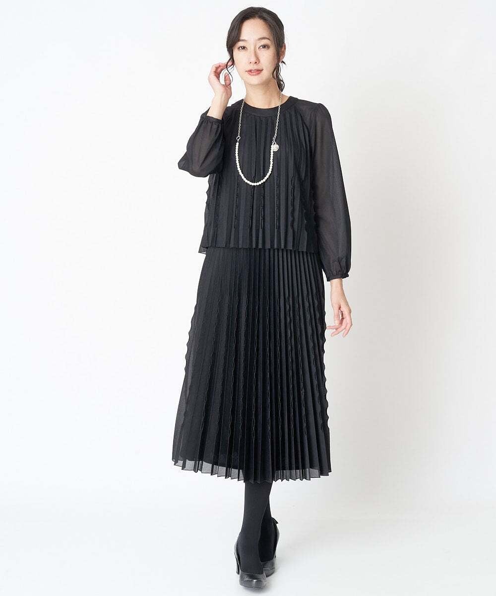 R6HAT21310 HIROKO BIS(小さいサイズ)(メゾン ドゥ サンク) 【小さいサイズ/洗える】三日月プリーツトリコットスカート ピンク