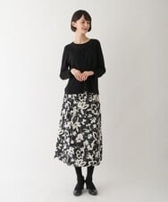 R6HAV45330 HIROKO BIS(小さいサイズ)(メゾン ドゥ サンク) 【小さいサイズ/洗える】フクレジャカードフラワープリントスカート ベージュ系