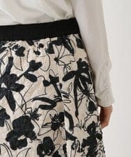R6HAV45330 HIROKO BIS(小さいサイズ)(メゾン ドゥ サンク) 【小さいサイズ/洗える】フクレジャカードフラワープリントスカート ベージュ系