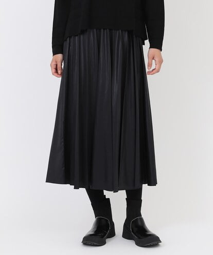 R6HAW10270  【小さいサイズ/洗える】レザーライクエレガンスプリーツスカート